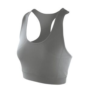 Spiro Womens/Ladies Impact Softex Plain Crop Top / Cloudy Gray